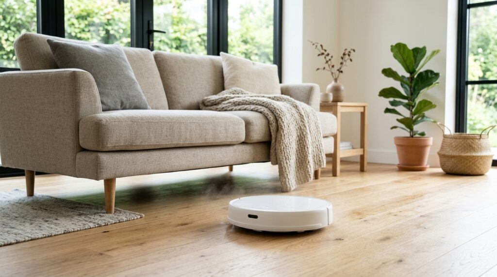 Ny robotdammsugare i vardagsrummet